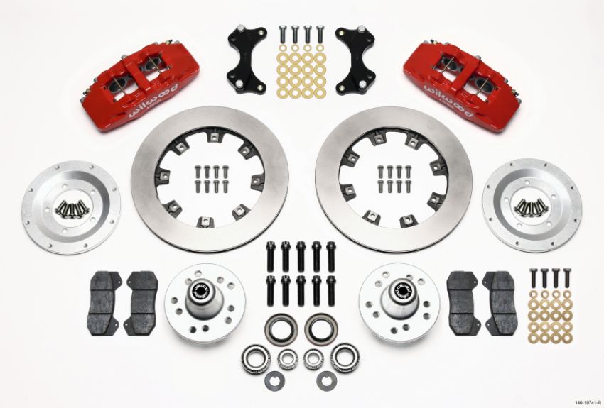 Wilwood 140-10741-R Dynapro 6 Front Hub Kit 12.19in Red WWE ProSpindle