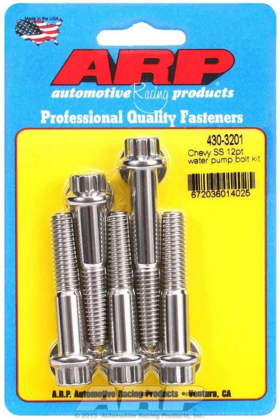 ARP ARP430-3201 S/S Water Pump Bolt Kit Chevy 12pt.