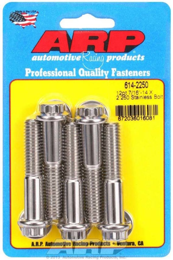 ARP ARP614-2250 S/S Bolt Kit - 12pt. (5) 7/16-14 x 2.250