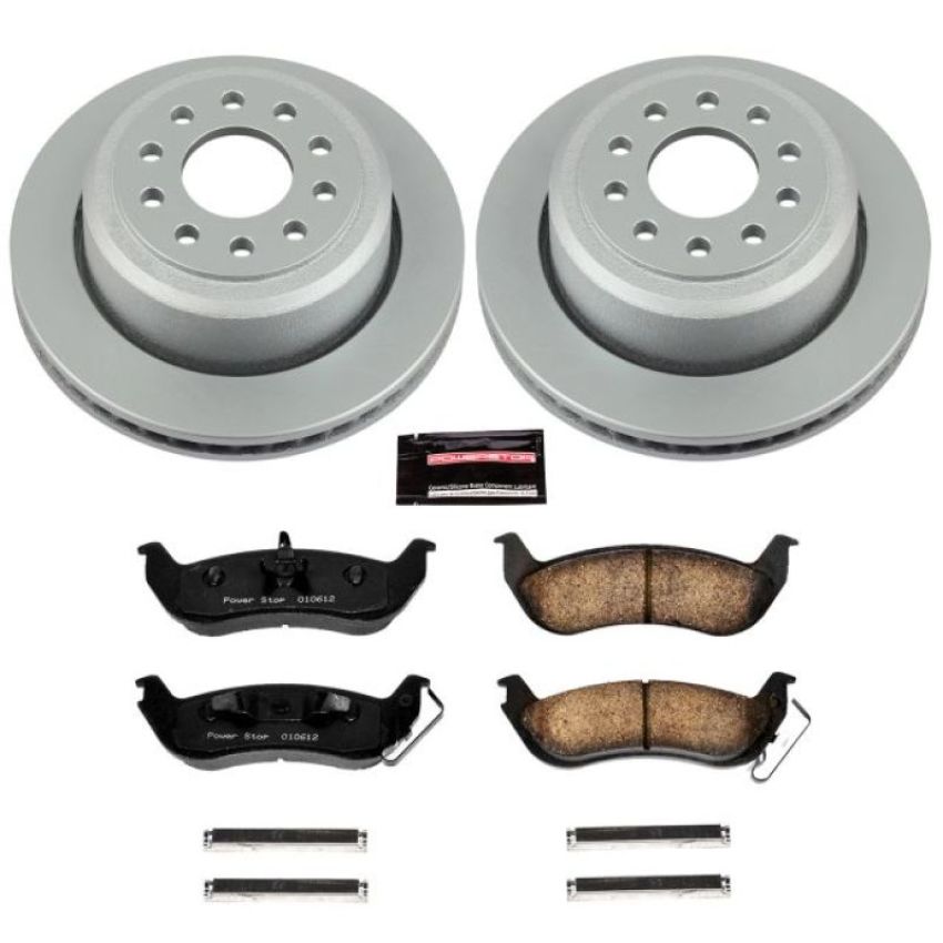 PowerStop CRK5293 Genuine Geomet Coated Rotor and Low-Dust Ceramic Brake Pad Kit