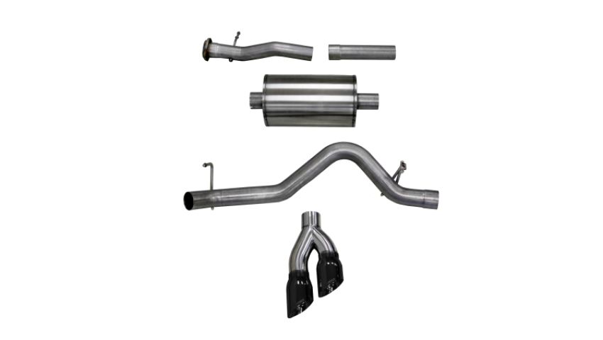 CORSA Performance 14745BLK Corsa 2017-22 Chevrolet Colorado 3.7L Extended Cab Sport Cat-Back System Single Rear Exit BlackTips