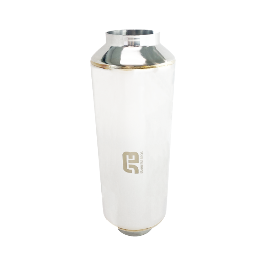 Stainless Bros 615-08913-1000 12in Overall Length 3.5in SS304 Polished Finish Lightweight Race Muffler