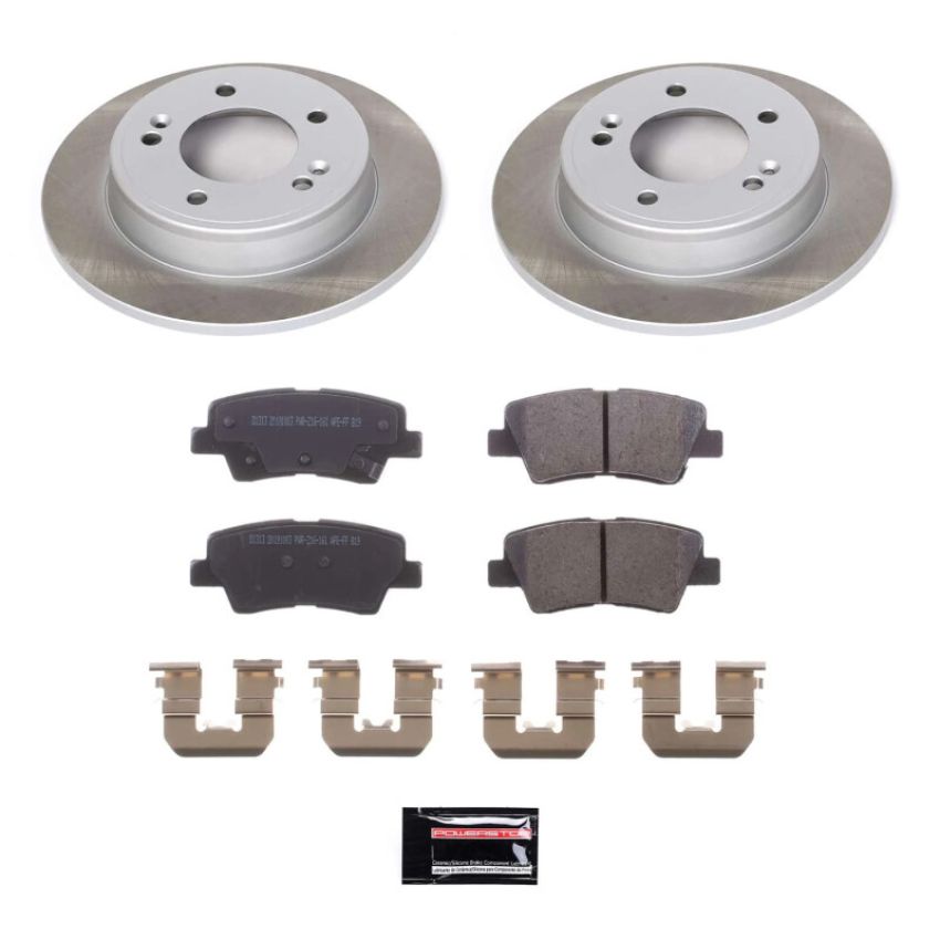 PowerStop SC6501 Semi-Coated Rotor and Low-Dust Ceramic Brake Pad Kit