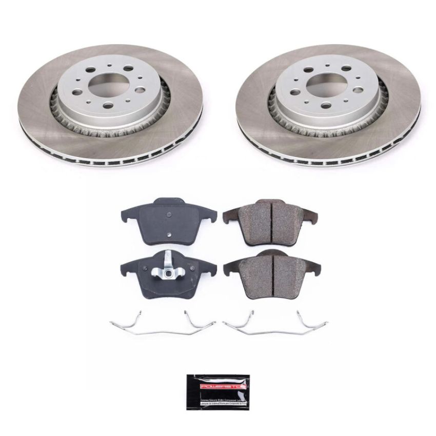 PowerStop SC3039 Semi-Coated Rotor and Low-Dust Ceramic Brake Pad Kit