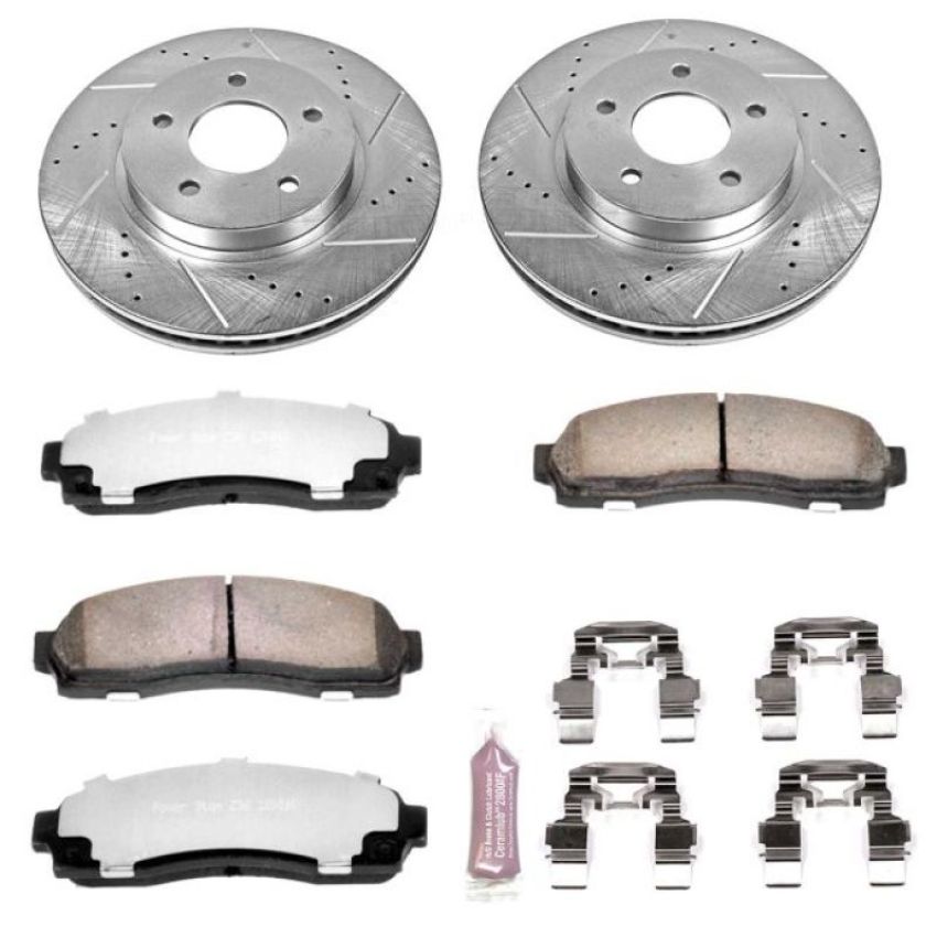 PowerStop K1576-36 Z36 Truck and SUV Carbon-Fiber Ceramic Brake Pad and Drilled & Slotted Rotor Kit