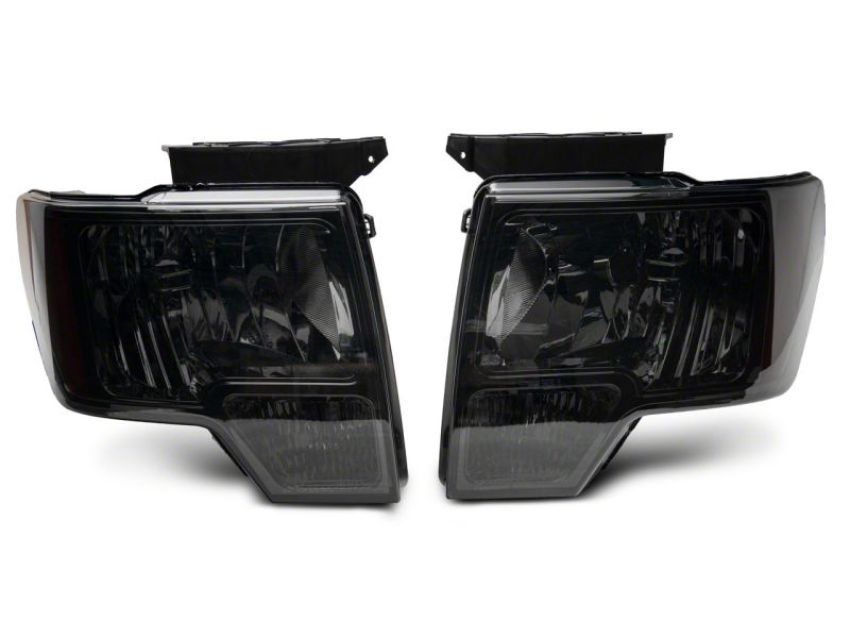 Raxiom T551344 09-14 Ford F-150 Axial OEM Style Rep Headlights- Chrome Housing- SmokedLens