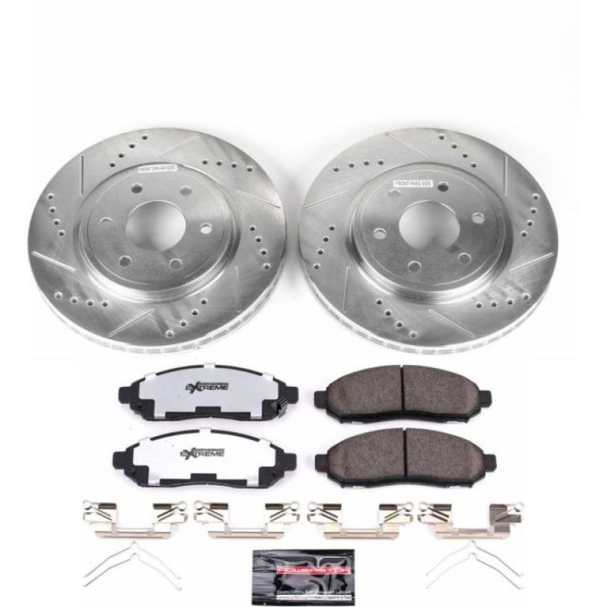 PowerStop K142-36 Z36 Truck and SUV Carbon-Fiber Ceramic Brake Pad and Drilled & Slotted Rotor Kit