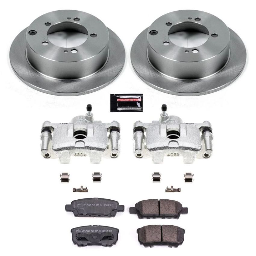 PowerStop KCOE1202 OE Stock Replacement Low-Dust Ceramic Brake Pad, Rotor and Caliper Kit