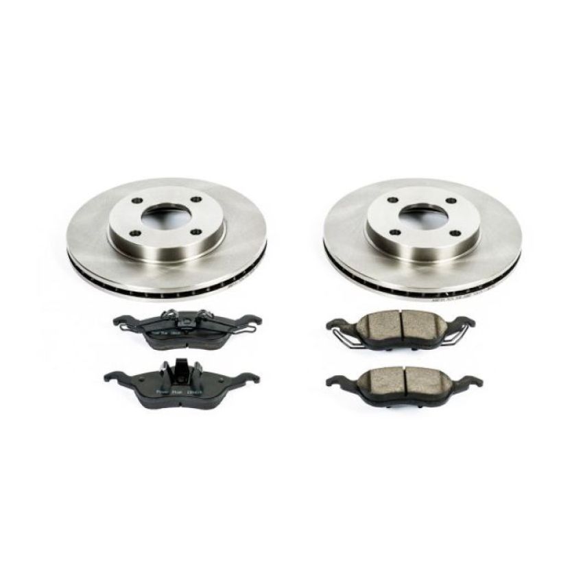 PowerStop KOE1358 OE Stock Replacement Low-Dust Ceramic Brake Pad and Rotor Kit