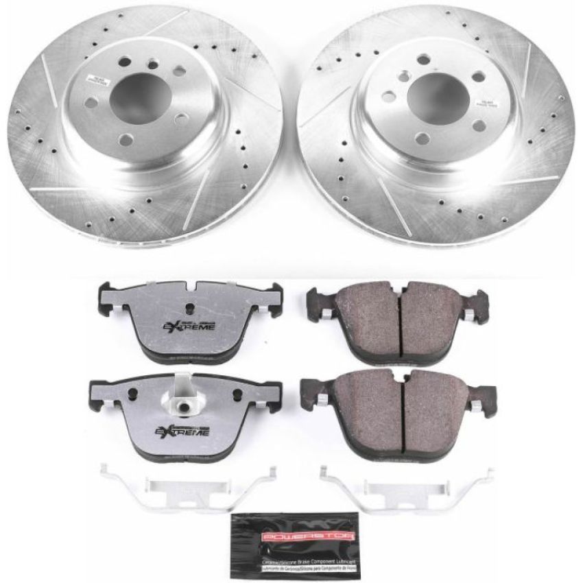 PowerStop K6035-26 Z26 Street Performance Ceramic Brake Pad and Drilled & Slotted Rotor Kit