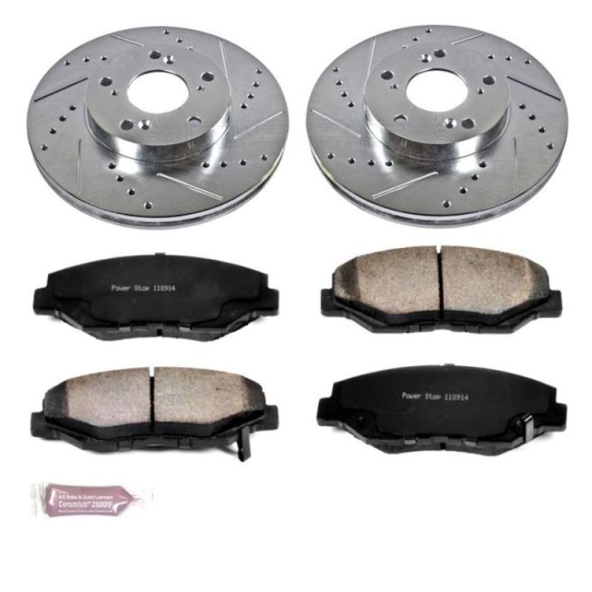 PowerStop K1043-36 Z36 Truck and SUV Carbon-Fiber Ceramic Brake Pad and Drilled & Slotted Rotor Kit