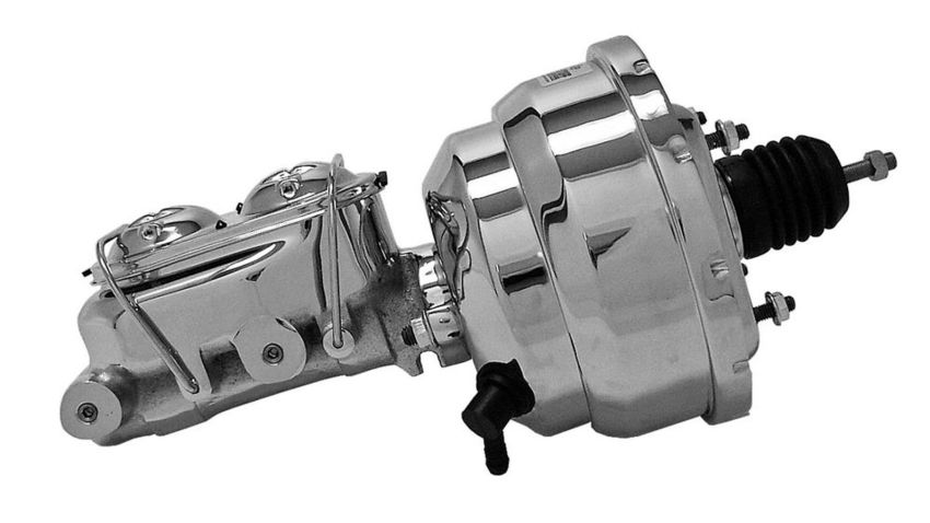 TUFF-STUFF TFS2123NA-2 8in Brake Booster Chrome w/2018NA Master Cylinder