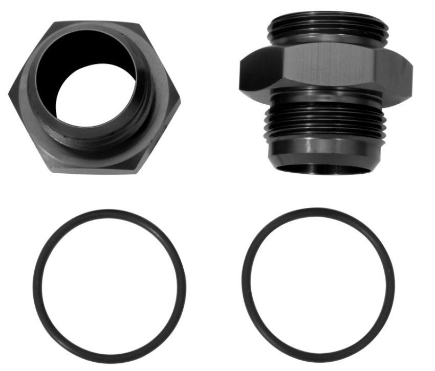 Moroso 22626 Vacuum Pump Fitting 16An to -16An w/O-Ring - Aluminum - 2 Pack