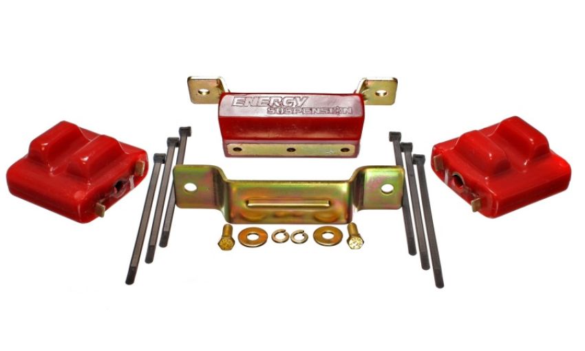 Energy Suspension 3.1131R 88-94 GM Blazer 4WD K Series Red Motor and Transmission Mounts; Zinc Finish
