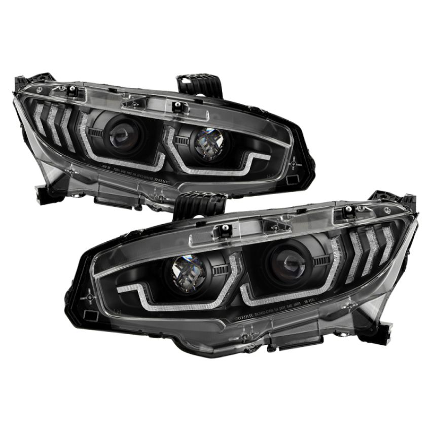 SPYDER 5087867 Projector Headlights - DRL U-Shape - Black