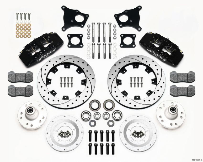 Wilwood 140-13554-D Dynapro 6 Front Hub Kit 12.19in Drilled AMC 71-76 OE Disc w/o Bendix Brakes