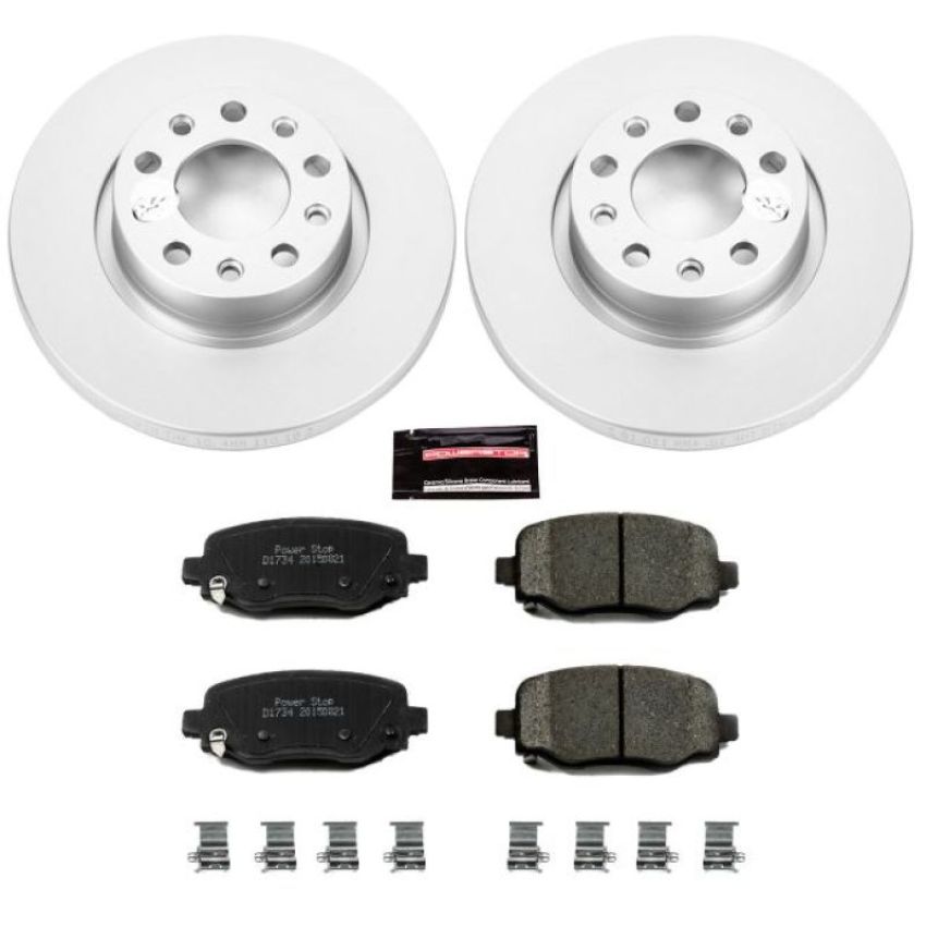 PowerStop CRK6543 Genuine Geomet Coated Rotor and Low-Dust Ceramic Brake Pad Kit