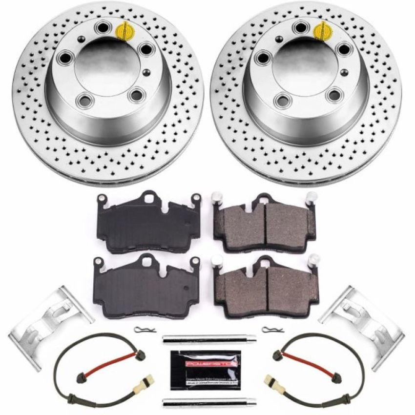 PowerStop CRK5633 Genuine Geomet Coated Rotor and Carbon-Fiber Ceramic Brake Pad Kit