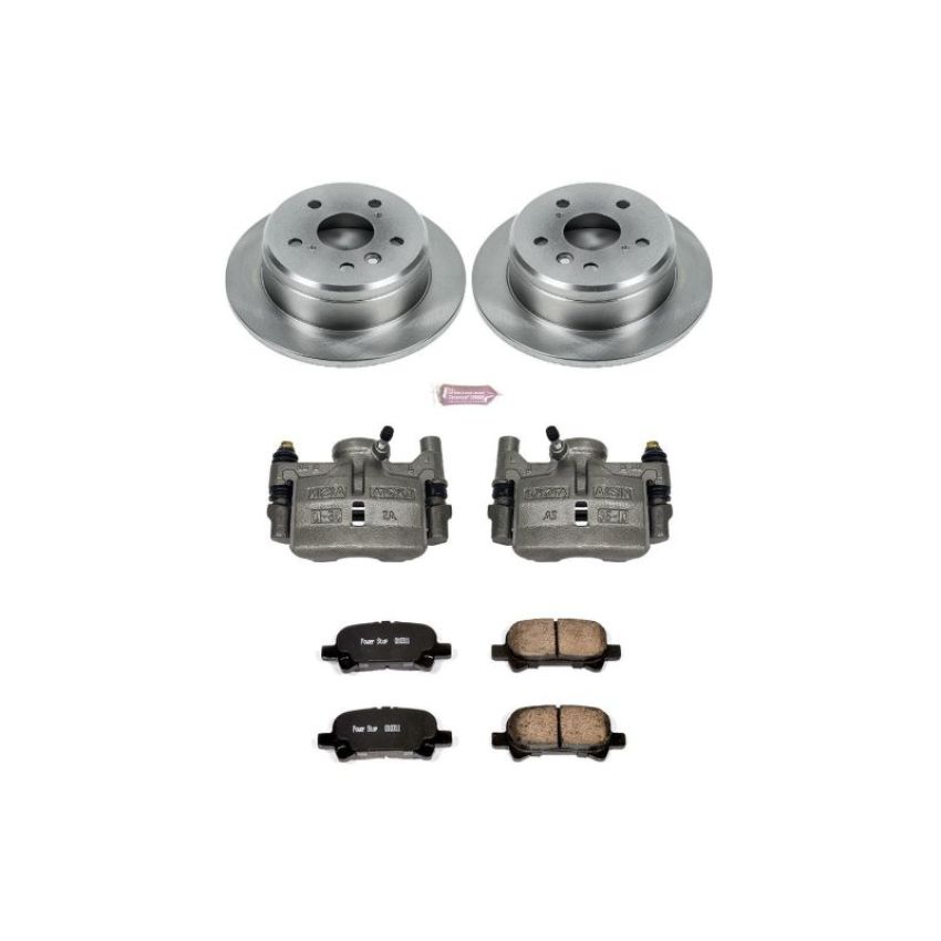 PowerStop KCOE1083 OE Stock Replacement Low-Dust Ceramic Brake Pad, Rotor and Caliper Kit