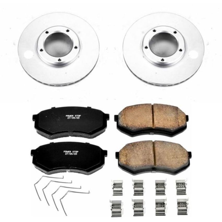 PowerStop CRK1232 Genuine Geomet Coated Rotor and Low-Dust Ceramic Brake Pad Kit