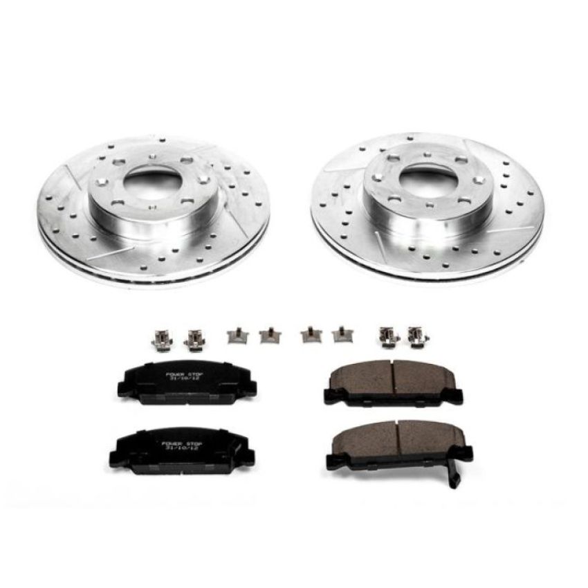 PowerStop K398 Z23 Daily Driver Carbon-Fiber Ceramic Brake Pad and Drilled & Slotted Rotor Kit