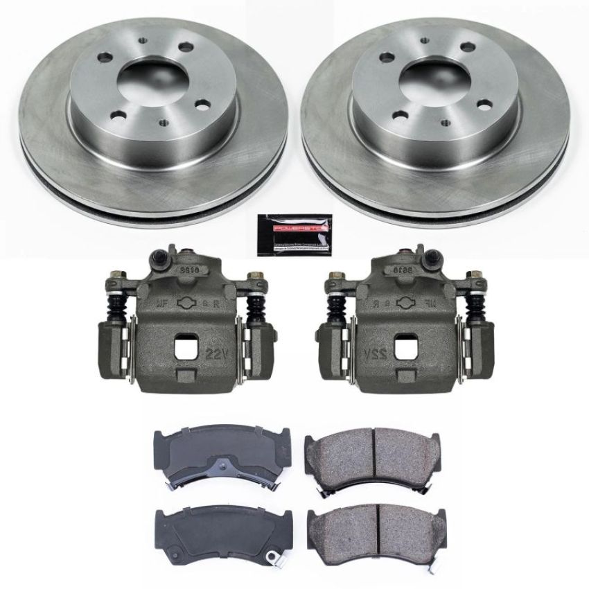 PowerStop KCOE1170 OE Stock Replacement Low-Dust Ceramic Brake Pad, Rotor and Caliper Kit