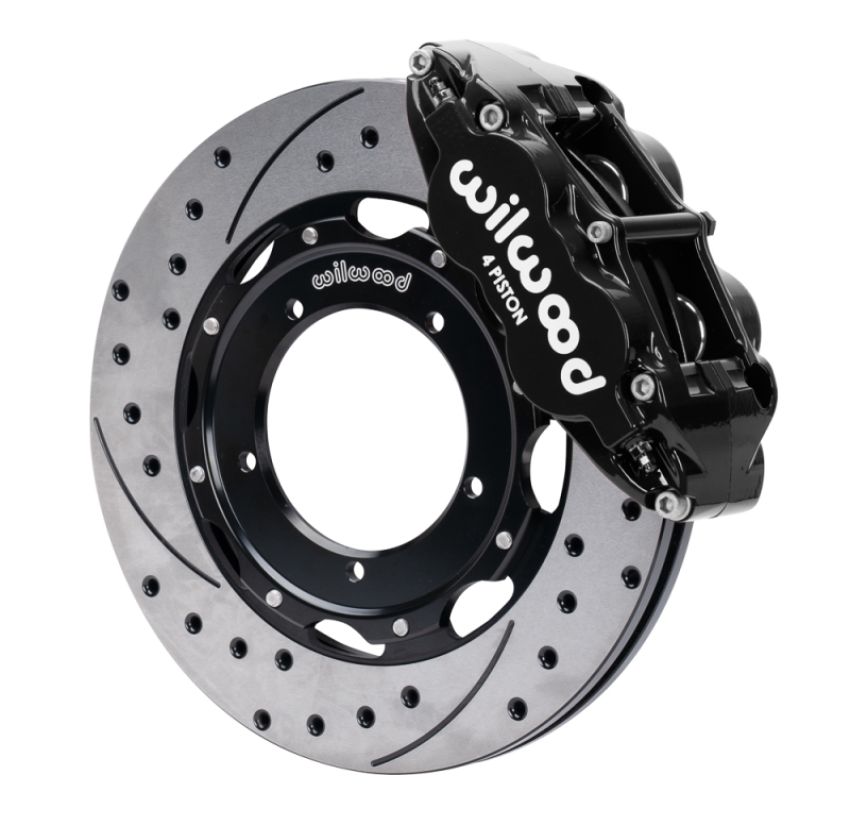Wilwood 140-16937-D 69-74 Porsche 911 Front Superlite Brake Kit 3in MT Drilled & Slotted Face - Black