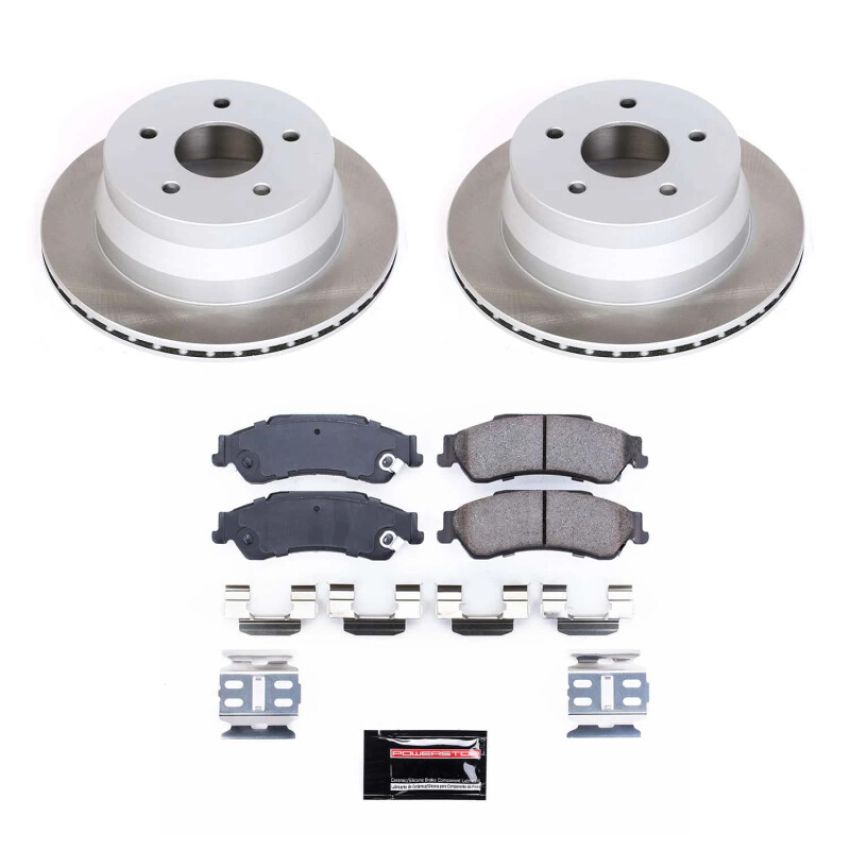 PowerStop SC2003 Semi-Coated Rotor and Low-Dust Ceramic Brake Pad Kit