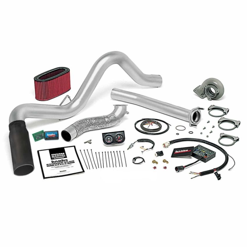 Banks Power 48559-B 95.5-97 Ford 7.3L Auto Stinger-Plus System - SS Single Exhaust w/ Black Tip