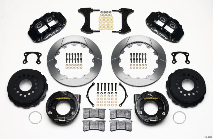 Wilwood 140-9220 Narrow Superlite 4R Rear P-Brk Kit 12.88in Small Ford 2.50in Offset