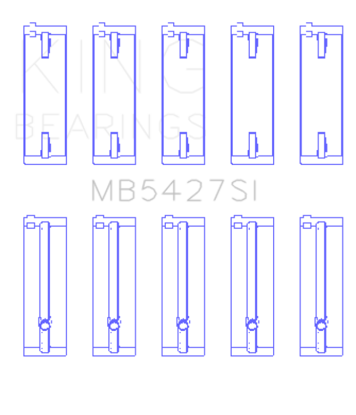 King Engine Bearings MB5427SI0.5 Honda L13A4/L15A (Size +0.50mm) Main Bearing Set