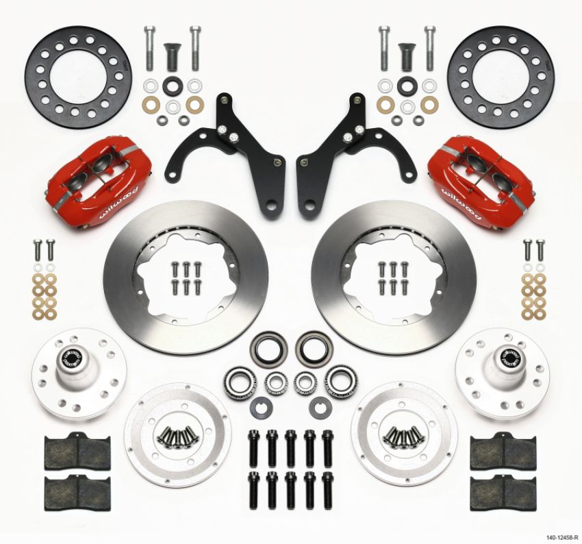 Wilwood 140-12458-R Forged Dynalite Front Kit 11.00in Red 59-64 Chevy Impala / 63-64 Corvette
