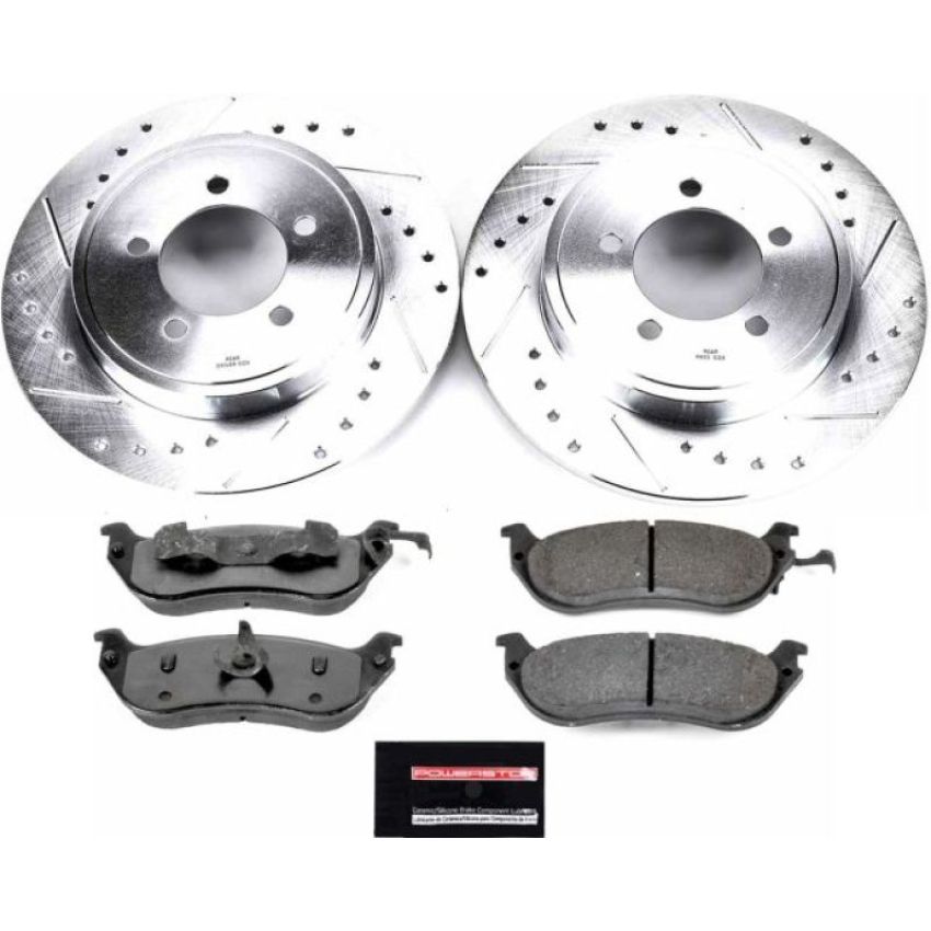 PowerStop K3150-36 Z36 Truck and SUV Carbon-Fiber Ceramic Brake Pad and Drilled & Slotted Rotor Kit