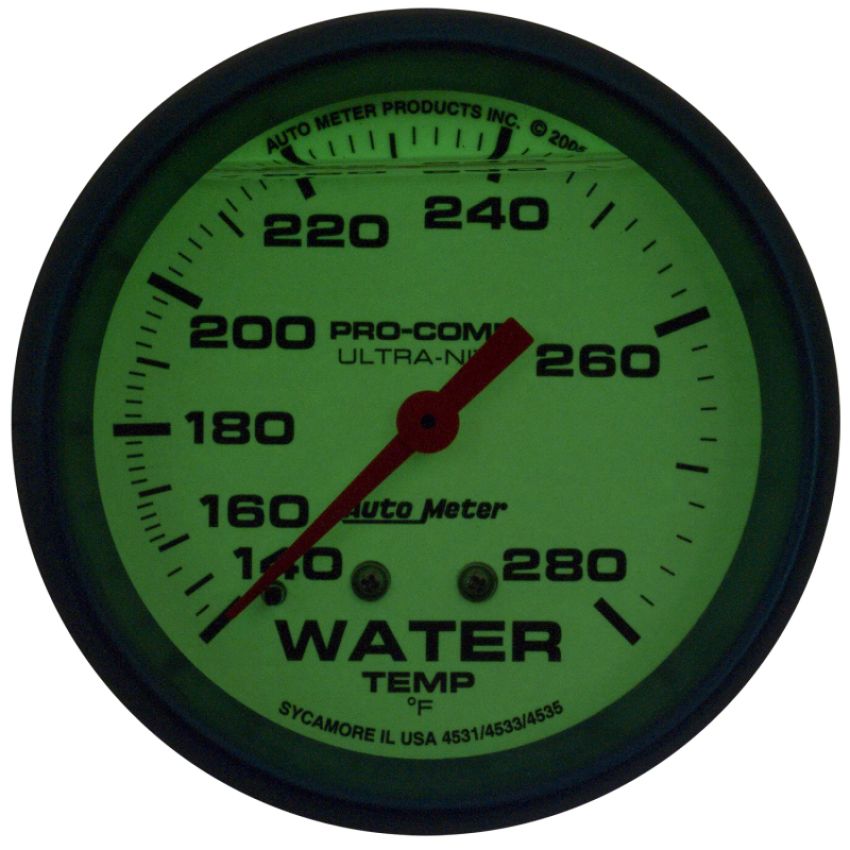 AUTOMETER ATM4231 2-5/8 Ultra-Nite Water Temp Gauge 140-280