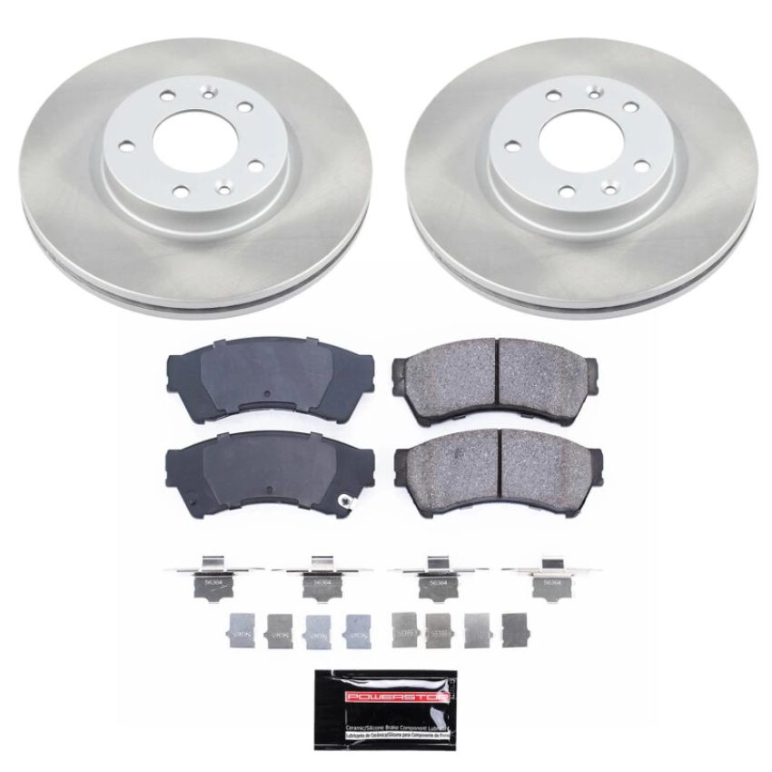 PowerStop SC199 Semi-Coated Rotor and Low-Dust Ceramic Brake Pad Kit