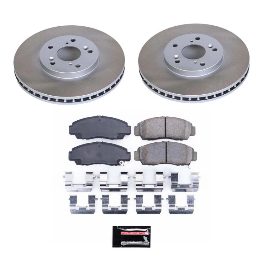 PowerStop SC2292 Semi-Coated Rotor and Low-Dust Ceramic Brake Pad Kit