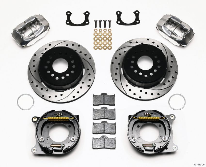 Wilwood 140-7582-DP Forged Dynalite P/S P-B Kit Drilled Polished New Big Ford 2.36in Offset