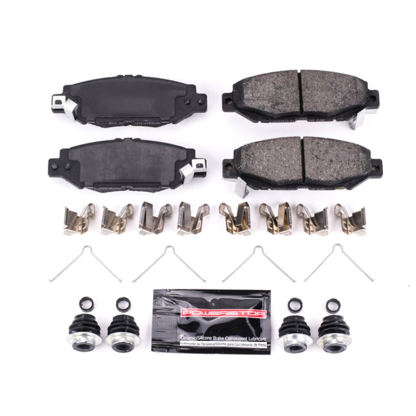 PowerStop Z23-572 PowerStop - Z23 Daily Driver Carbon-Fiber Ceramic Brake Pads with Hardware Kit