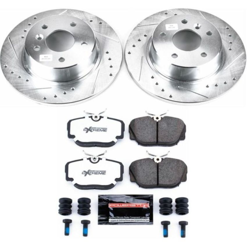 PowerStop K6152-36 Z36 Truck and SUV Carbon-Fiber Ceramic Brake Pad and Drilled & Slotted Rotor Kit
