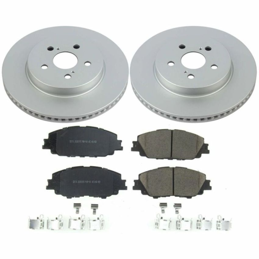 PowerStop CRK8328 Genuine Geomet Coated Rotor and Low-Dust Ceramic Brake Pad Kit