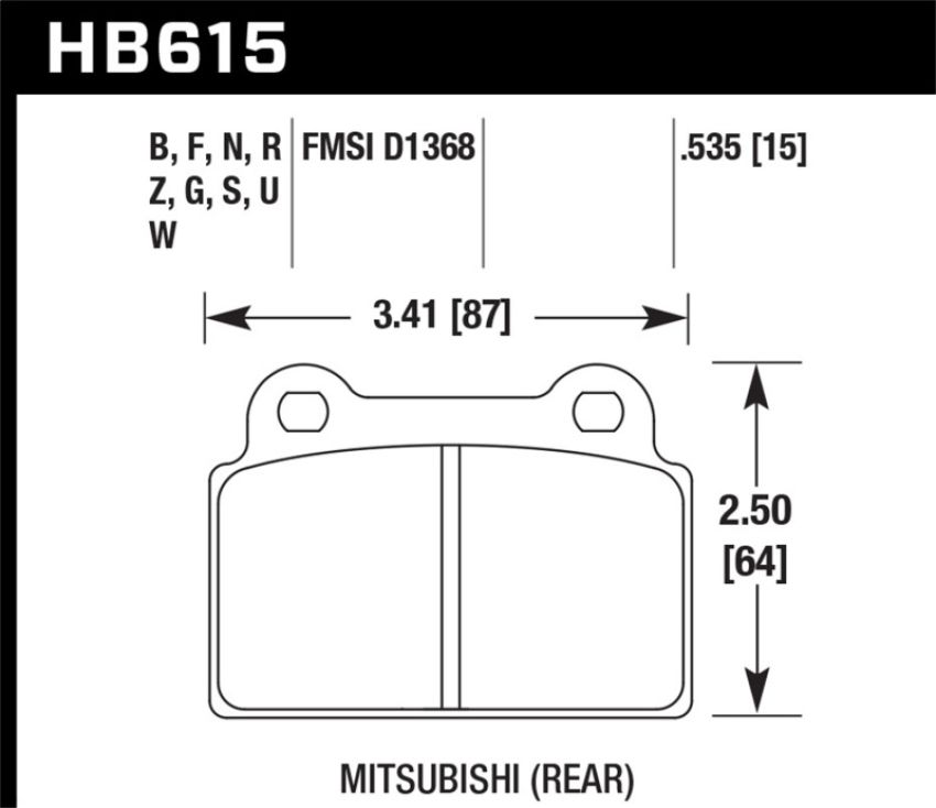 Hawk Performance HB615N.535 HP Plus Disc Brake Pad