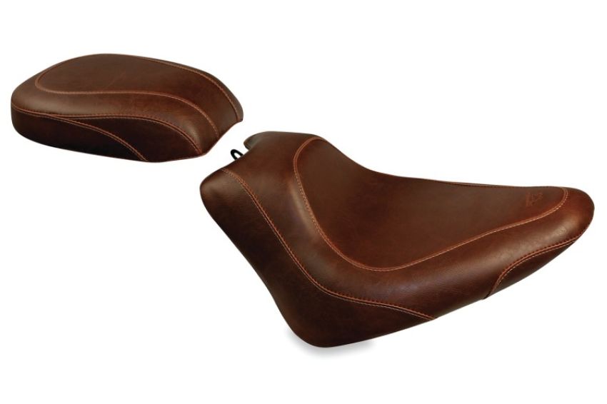 Mustang Motorcycle 76764 Mustang 11-13 Harley Blackline, 12-17 Slim/Slim S Tripper Solo Seat - Distressed Brown