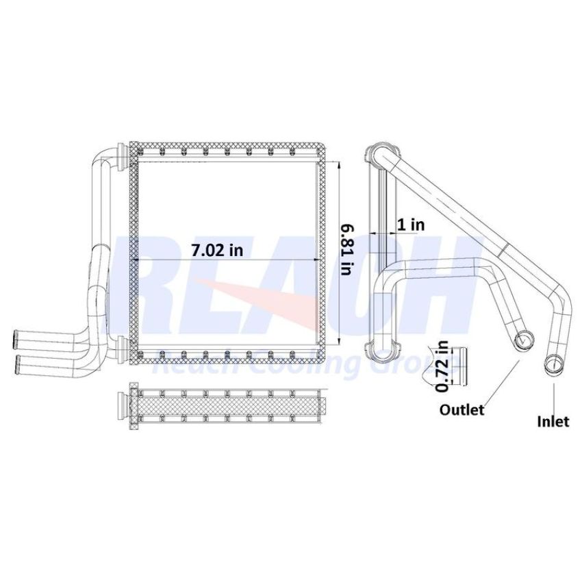Reach International 18-11721 HVAC Heater Core