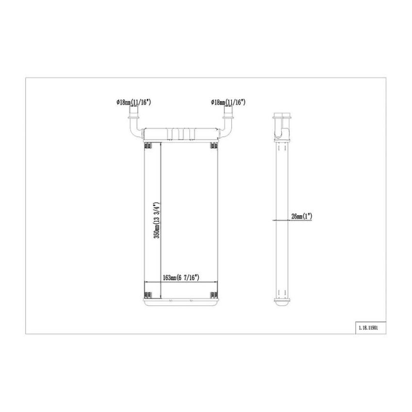 Reach International 18-11901 HVAC Heater Core