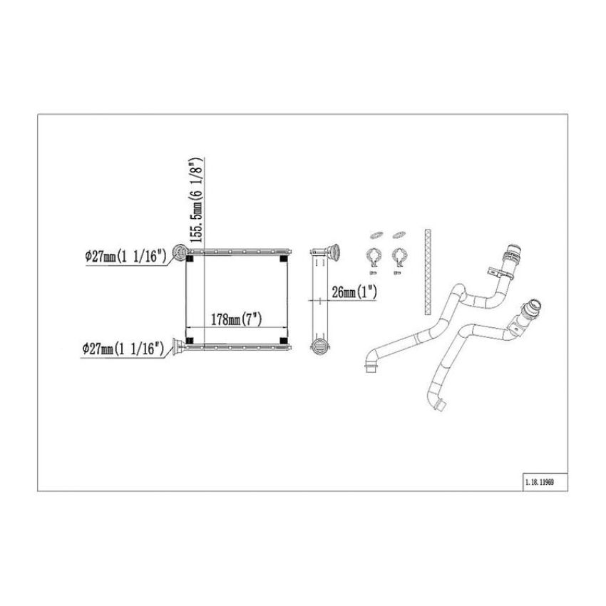 Reach International 18-11969 HVAC Heater Core