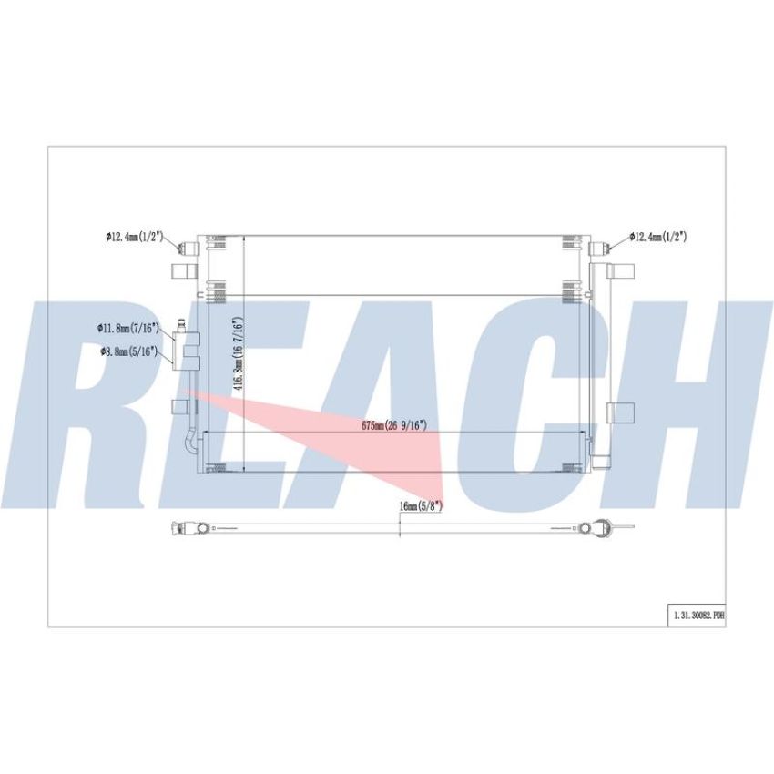 Reach International 31-30082 A/C Condenser