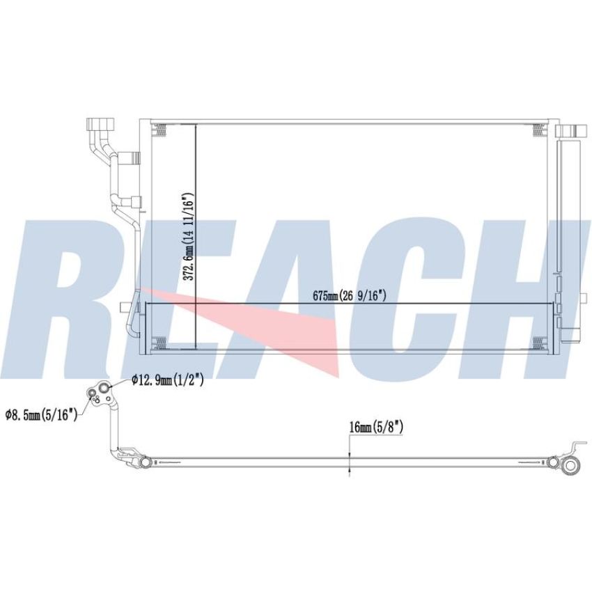 Reach International 31-30107 A/C Condenser
