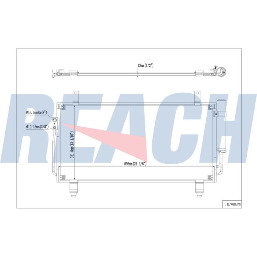 Reach International 31-30116 A/C Condenser
