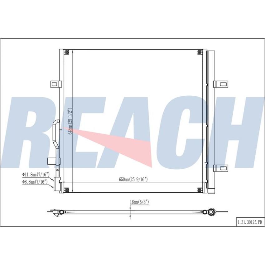 Reach International 31-30125 A/C Condenser