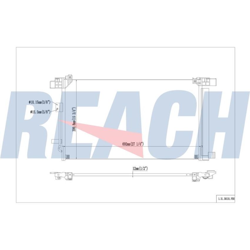 Reach International 31-30131 A/C Condenser